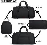 Gym Bag for Men Women 40L Water Resistant Sports Bag Gym Duffle Bag with Wet Pocket Large Travel Duffel Bag Weekender Overnight Bag with Shoe Compartment Black - Image 7